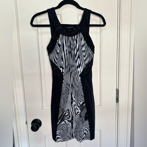 Zebra Print Mini Dress Bebe Sz X-Small